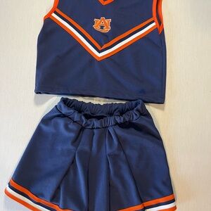 Kids Navy Auburn Tigers Cheerleader Skirt Set